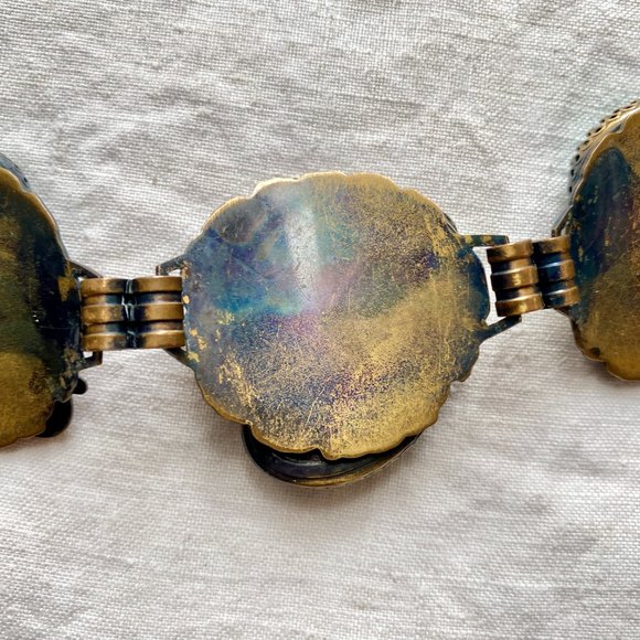 Faux Turquoise Southwest Style Panel Bracelet - Picture 4 of 4